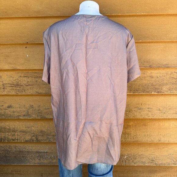 Miss Look Grey Floral Short Sleeve Top Size XL - Picture 3 of 8